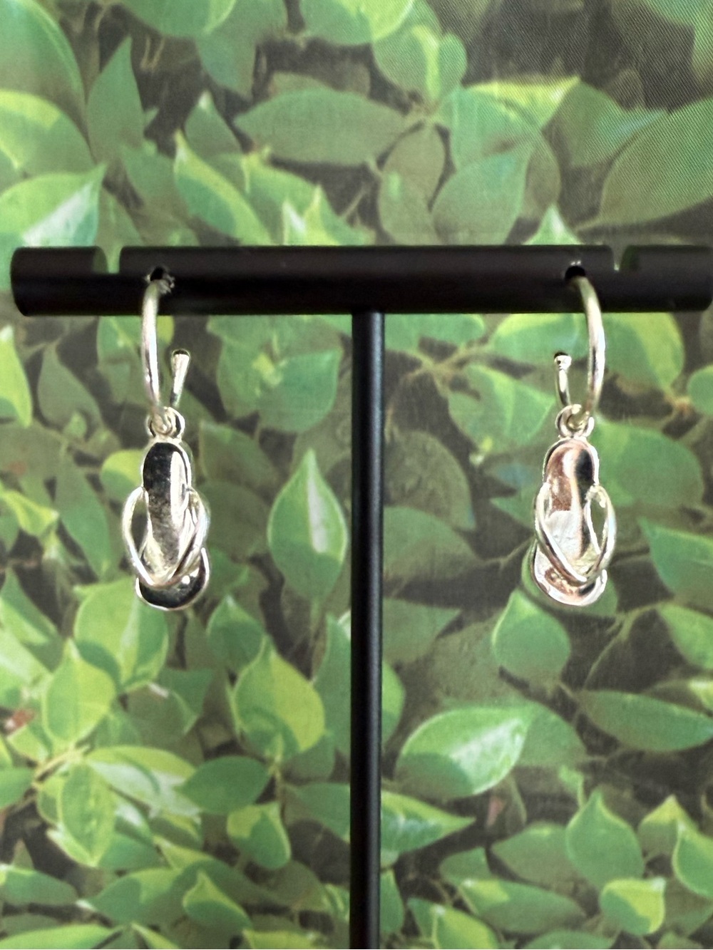 VTG ATI 925 Thailand Sterling Silver Flip Flop Hoop Earrings